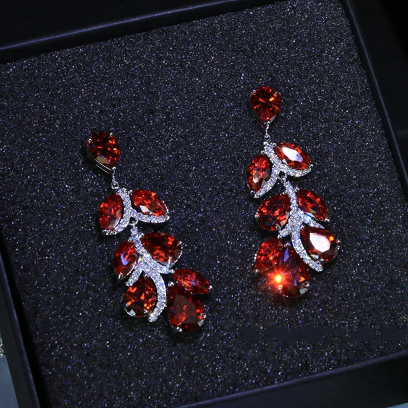 Женские серьги гвоздики с листьями Bijoux свадебные аксессуары для волос тиара