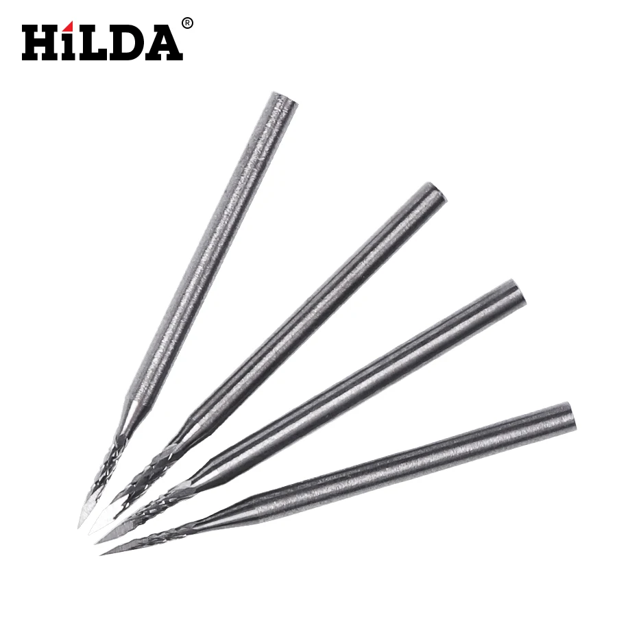 

HILDA Tungsten Carbide Burr 2.35mm Rotary Cutter Files Set CNC Engraving CED Cutting Edge
