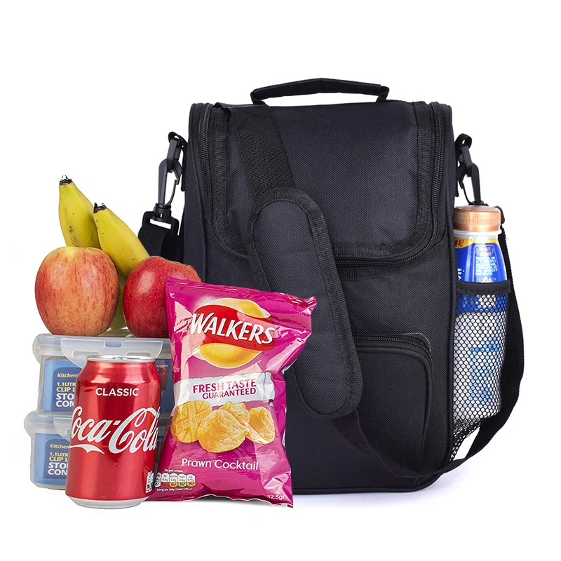 Изолированный охладитель тепловой Ланч-сумки Коробка для мужчин и женщин сумка для хранения обеда Tote сумки с плечевым ремнем держатель бутылки воды для еды вина