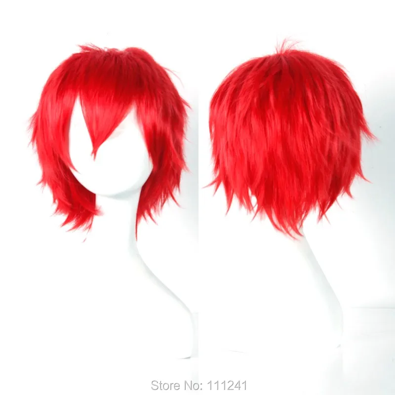 

D.Gray-Man Rabi 879 ,Red Short Layered anti alice Synthetic Christmas cosplay wig.Free shipping