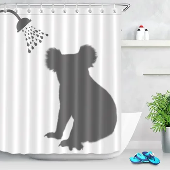 

Creative Animal Shower Curtain Waterproof Koala Bathing Shadow Funny Polyester Fabric Bathroom Bath Shower Curtain