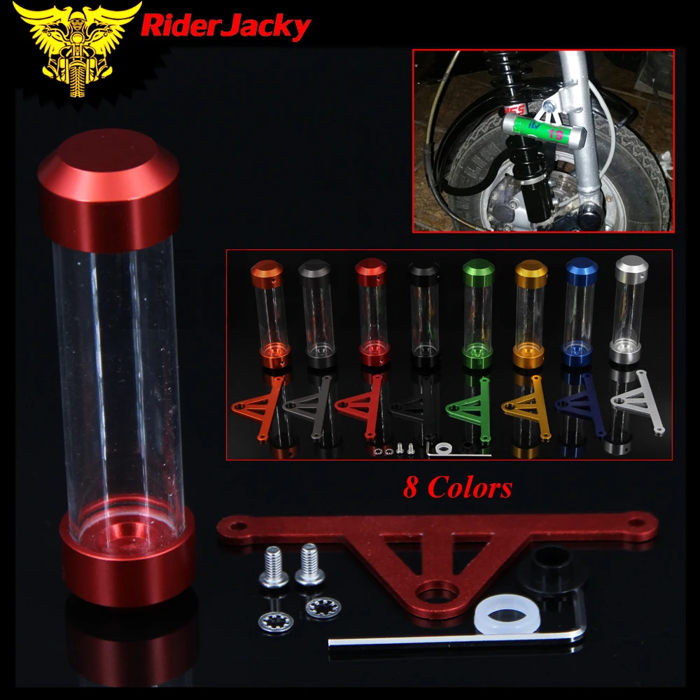 RiderJacky алюминиевый и акриловый Красный Мотоцикл Универсальный трубка Налоговый диск цилиндрический держатель рамка реальный водонепроницаемый