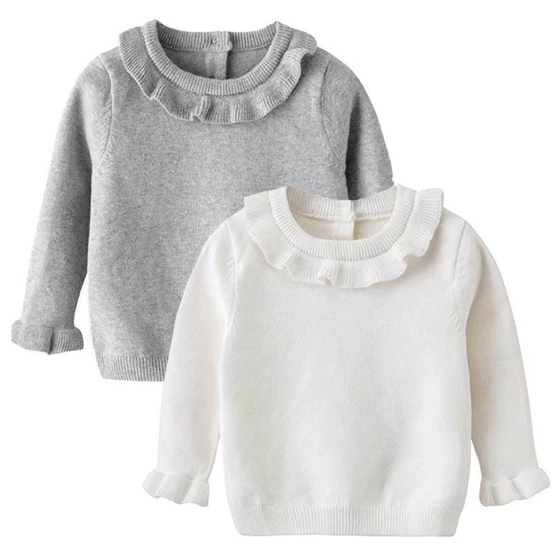 

Baby Sweater Girl Winter Long Sleeve Warm Spring Knitted Baby Girls Sweater Girls Pullover top Ruffle Sweater Princess clothes