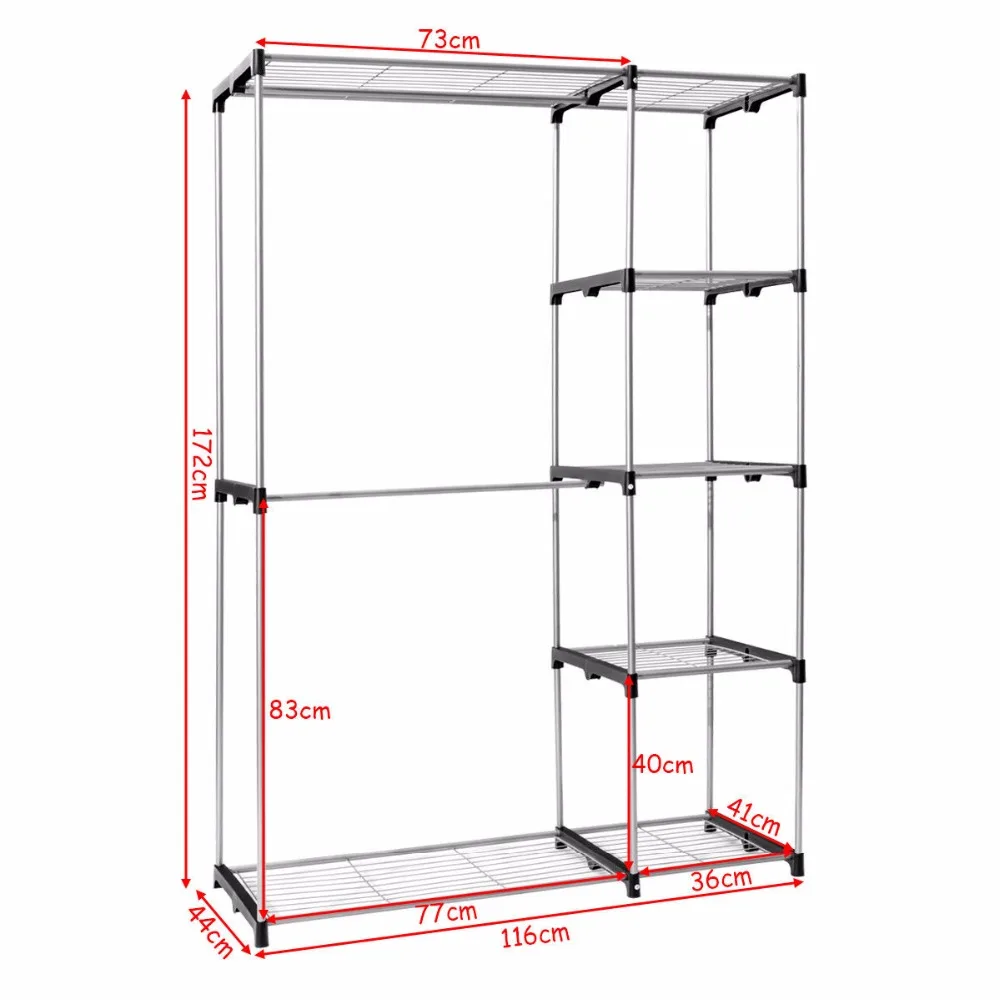 Giantex Closet Organizer Garment Rack Portable Clothes Hanger Storage Rack Home Shelf Home Furniture HW56835 Giantex Closet Organizer Garment Rack Portable Clothes Hanger Storage Rack Home Shelf Home Furniture HW56835
