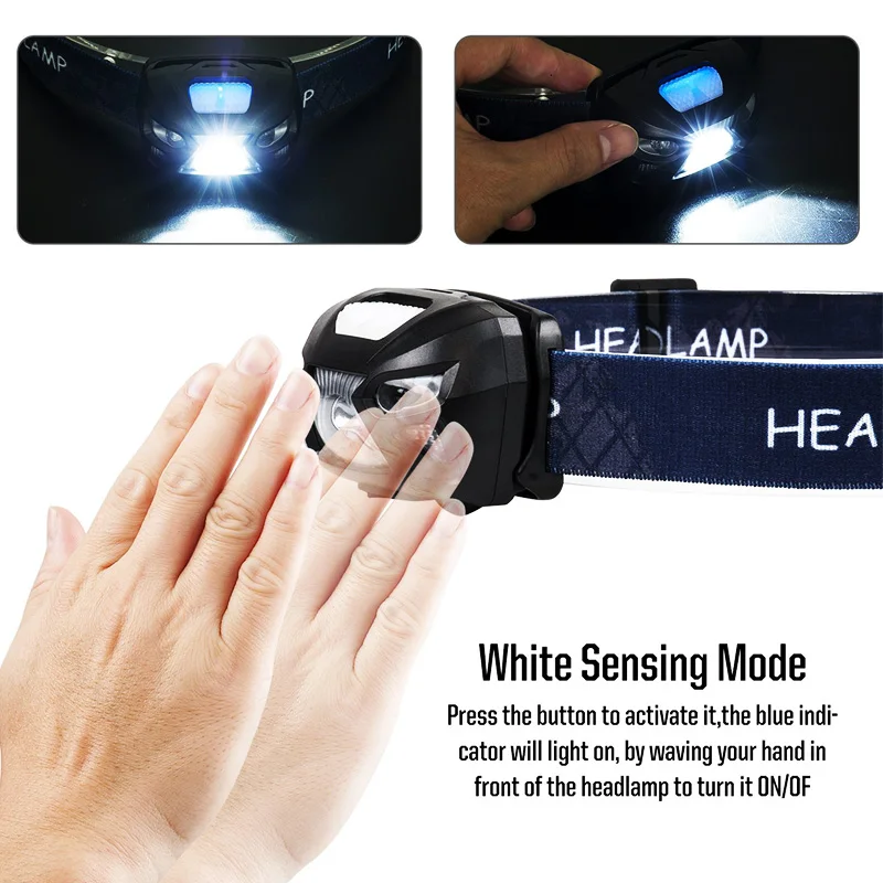 Дропшиппинг светодиодный налобный фонарь USB Перезаряжаемый вспышка светильник датчик движения тела ударопрочный водонепроницаемый велосипедный светильник для бега
