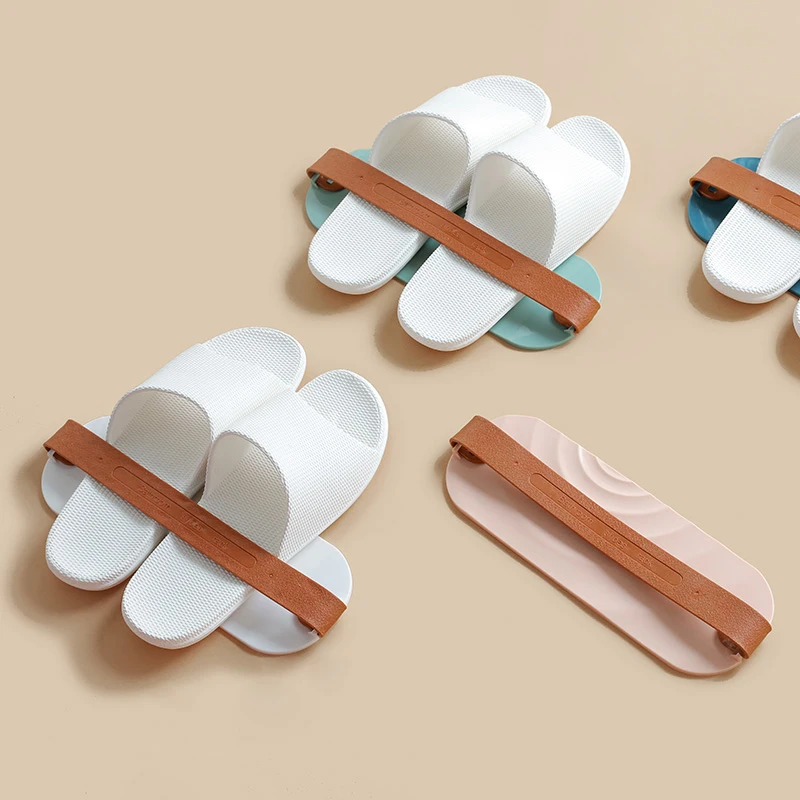 

Bathroom Slipper Rack Wall Hanging Strong Shoe Hanger Drain Slippers Shoes Storage Rack Home Shoe Organizer Shelf Space Saving