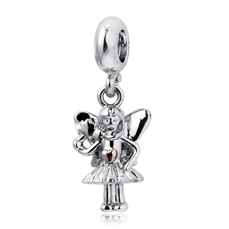

New arrival Silver and Gold Angel Dangle Bead Charm Fit European Pandora Charm Bracelets Jewelry Making Accessories