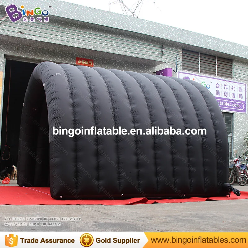 Black inflatable tunnel 4*4*3M tunnel tent stage tent for children giant inflatable stage cover for