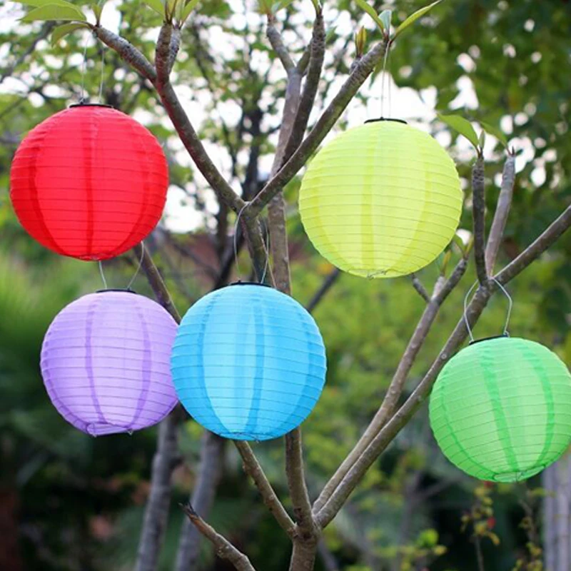 LED solar lamp LED Waterproof Lantern Solar Lamps Holiday Garden Xmas Ball Fairy Colorful Christmas Outdoor Lighting 12inch 30cm (1)