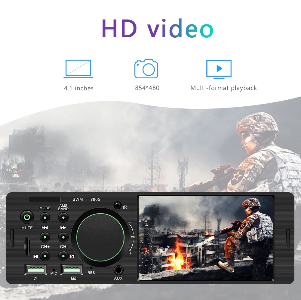 

Newest 7805 1Din 4.1 Inch Touch screen TFT Car Radio MP5 Player FM Radio BT4.0 AUX RCA Car Audio Stereo
