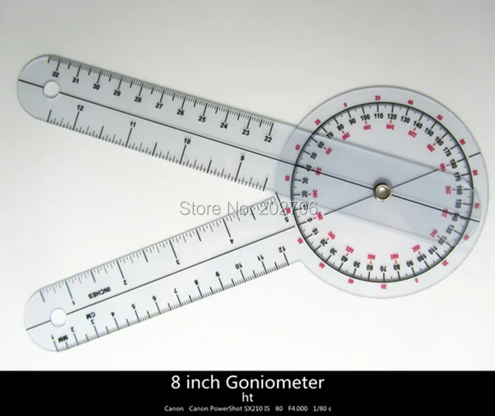 8 дюймов Гониометр, угломер линейка медицинская линейка транспортир ПВХ линейка 15 шт./лот
