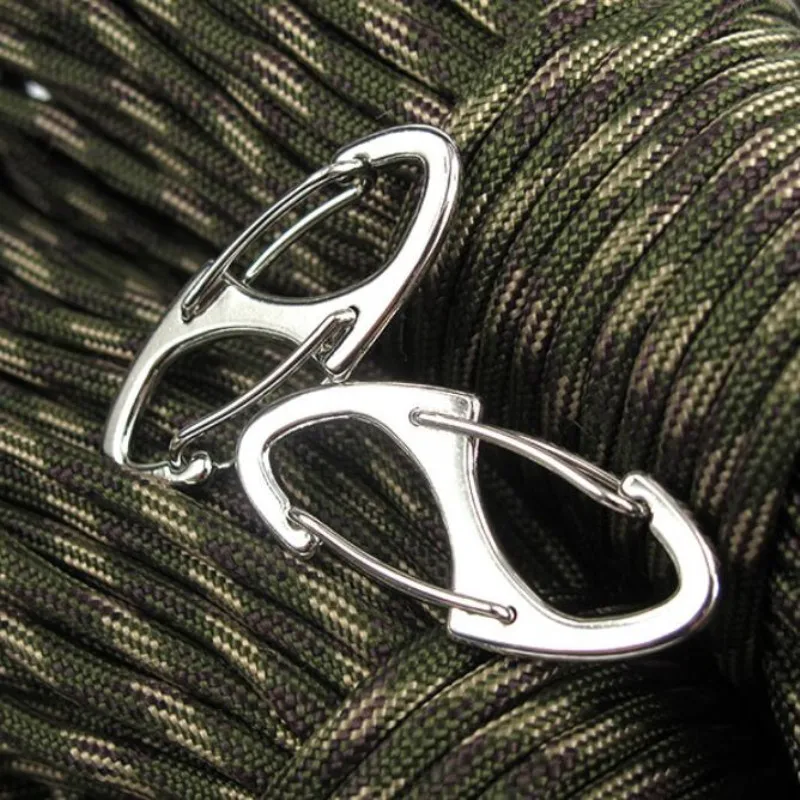

5pcs/lot Locking Carabiner Keychain 8 Ring Quick Release Clip Buckle Protable Quickdraws Hiking Climbing Camping Tool Gear