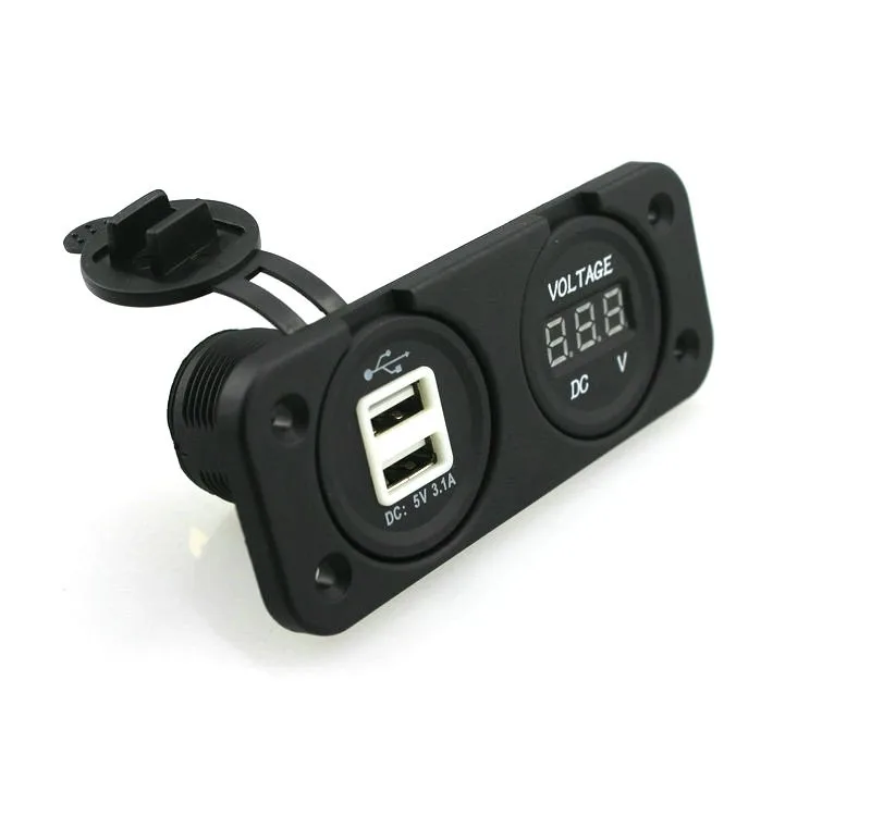 IZTOSS 5 v 3.1A двойной USB порт зарядного устройства с голубой светло-зеленой Зажигалка со светодиодом вольтметр гнездо для мотоцикла автомобиля с