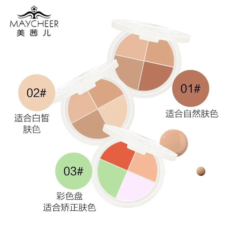 MAYCHEER snail moisturizing four color concealer, Shaping and covering the black circles of the eyes with spots and acne marks