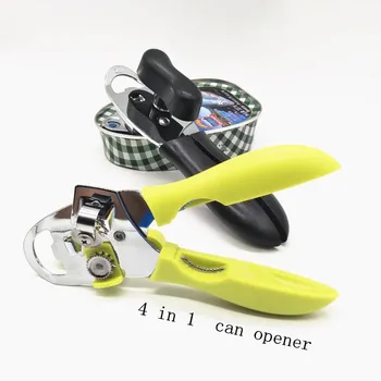 

4 in 1 Can Opener Multi-function Portable Manual Metal Non-slip Handle Bottle Openers Party Bar Accessories Durable Kitchen tool