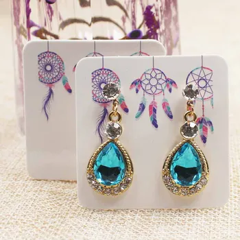 

200pcs Dreamcatcher drop earring display card flower pattern earring card colorful print jewelry earring packing card 5*5cm