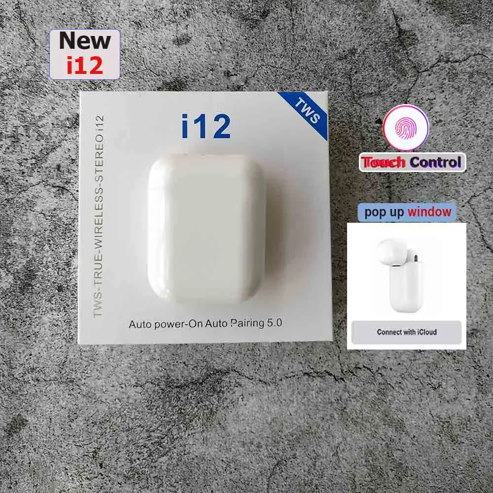 

Pop up i12 TWS Wireless Bluetooth Earphones Touch Control earbud for Phone pk i11 i14 i20 i30 tws
