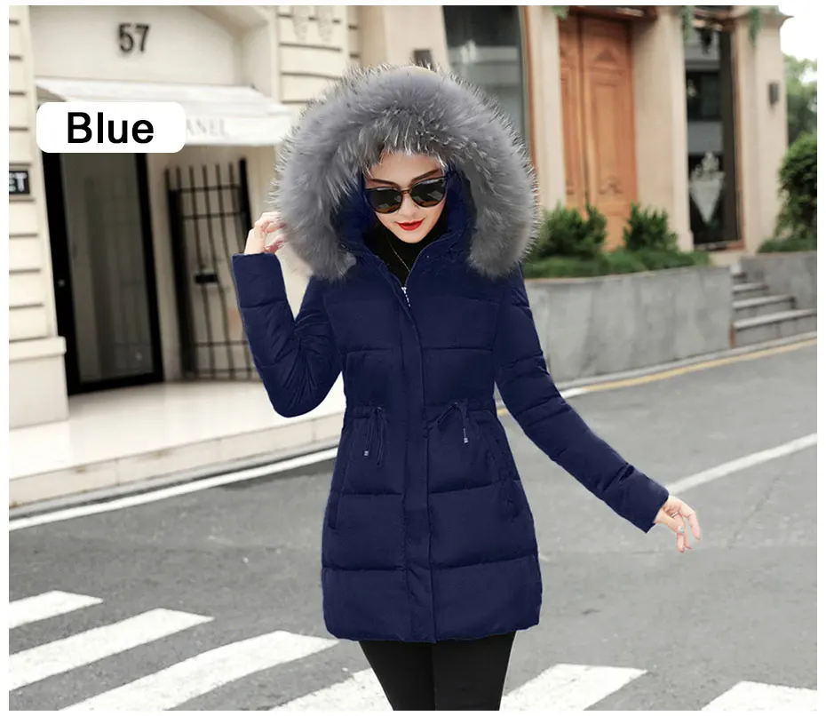 Fake fur collar Parka down cotton jacket Winter Jacket Women thick Snow Wear Coat Lady Clothing Female Jackets Parkas