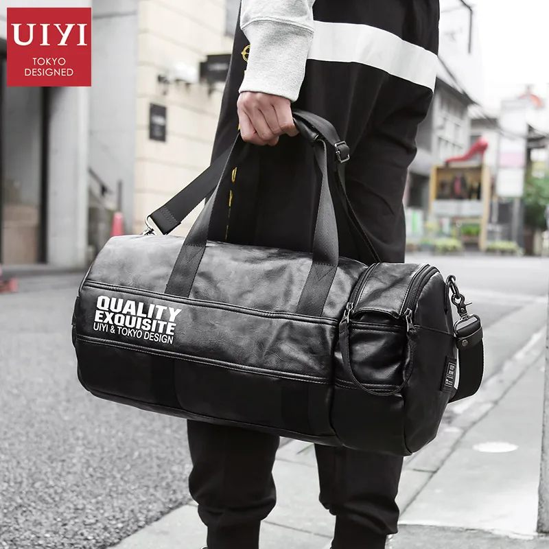 

UIYI Brand New Design 2018 PU Shoulder Bag Men Women with Shoes Storage Multifunction Bags Male Travel Handbags Casual tote