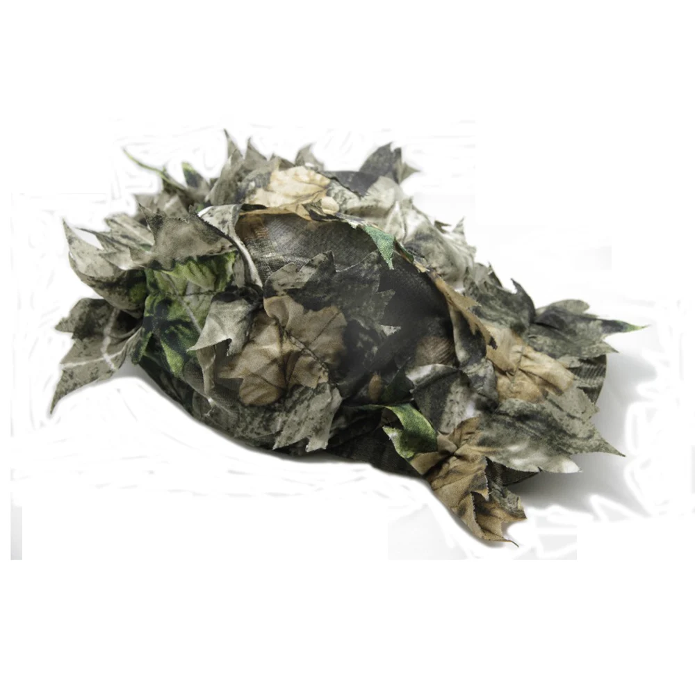 GUGULUZA Outdoor Tactical Camouflage Cap With Bionic Leaf Camo Hunting Hat Sniper Hidden Jungle Hat