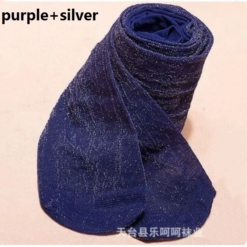 purple silver Jeseca Новая мода 20D женские пикантные женские чулки блестящее тонкое белье чулки серебряные высокие Чулочные изделия колготки весна лето - Цвет: purple silver