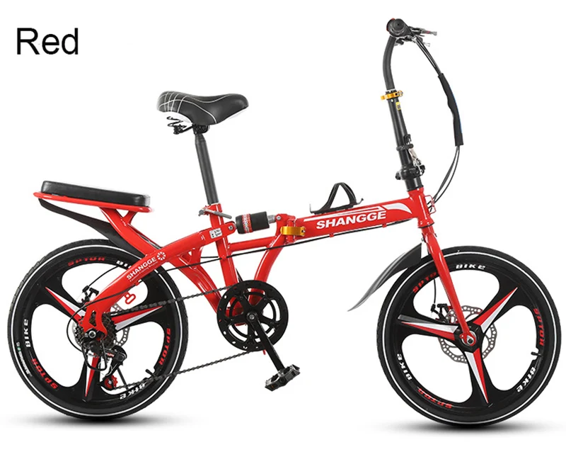 Discount Folding Bike 20-Inch Three-Knife Speed Change Disc Brake Men And Women Ultra-Light Student Portable Bicycle 5