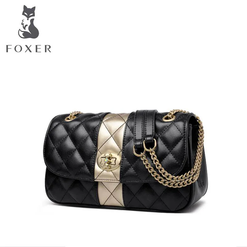 FOXER Роскошный Модный высококачественный маленький аромат женская сумка 2019 новая