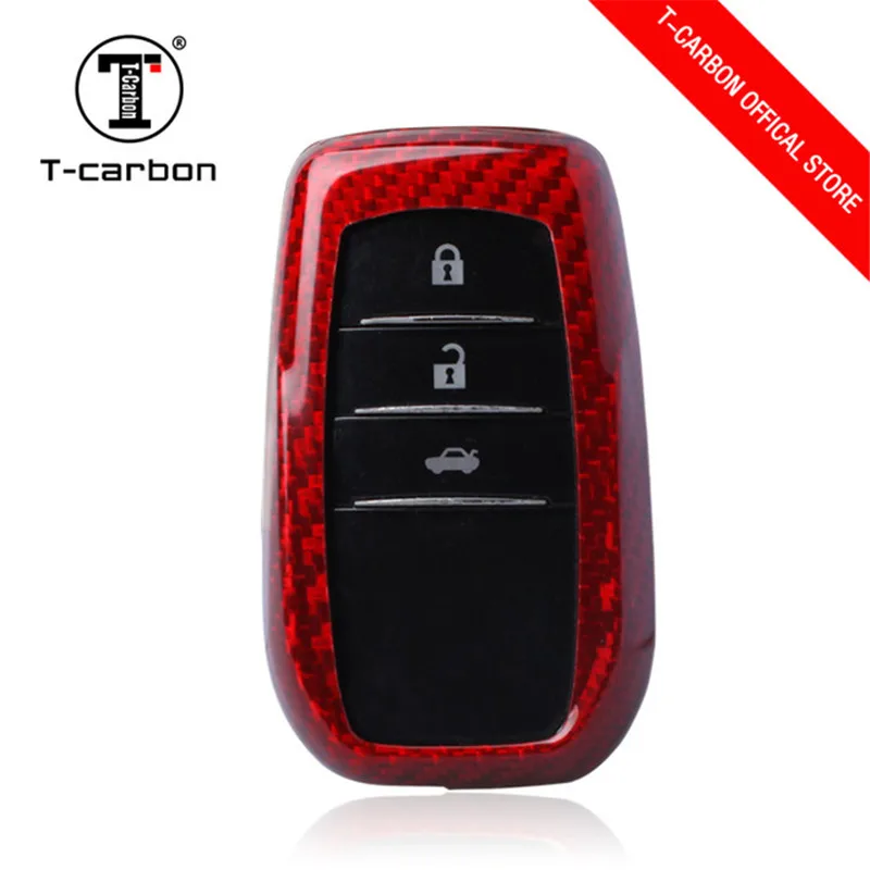 

Carbon Fiber 3 buttons Car Key Case For Toyota Highlander Land Cruiser Riez RAV4 Camry Prado Auto XA40 Alphard Crown Key Cover