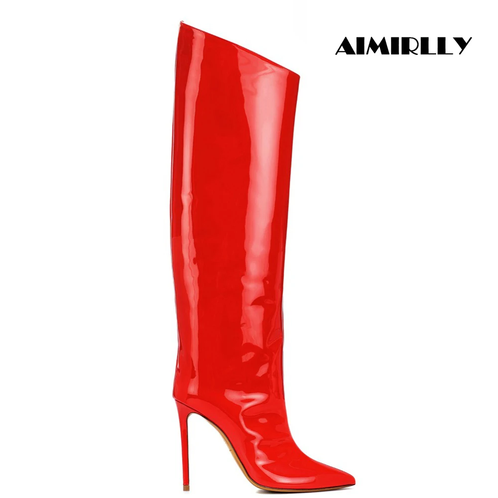 Женские сапоги до колена Женская обувь на высоком каблуке с острым носком Сезон