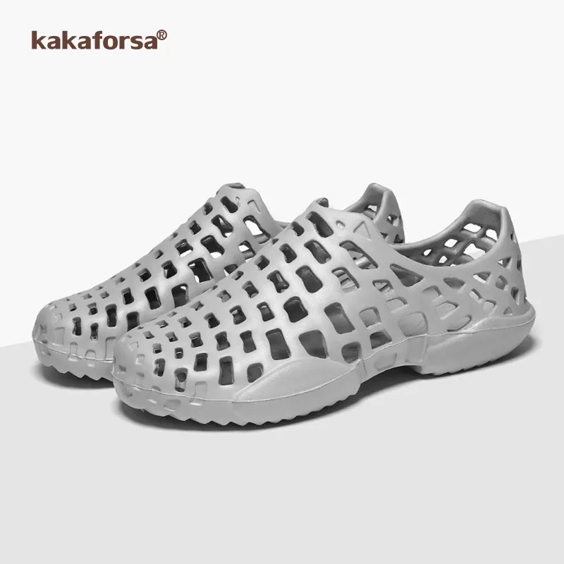 Kakaforsa Men Summer Shoes Sandals Men's Holes Sandals Hollow Breathable Flip Flops Croc Shoes Fashion Outdoor Beach Slippers