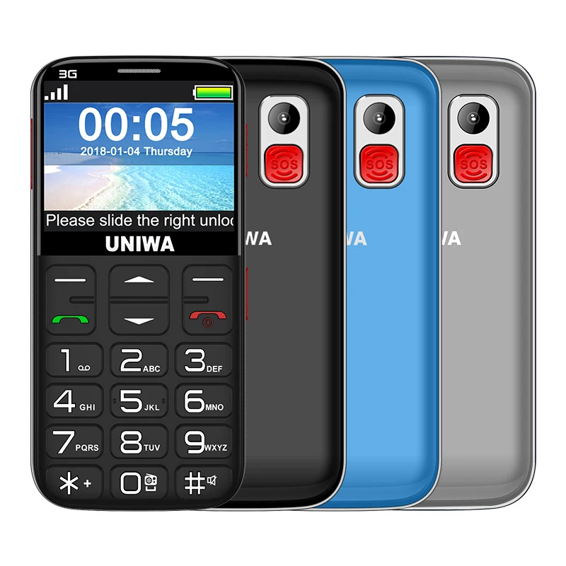 UNIWA V808G 2 31 дюймовый мобильный телефон 3G WCAMA для пожилых людей SOS 1400mAh русская