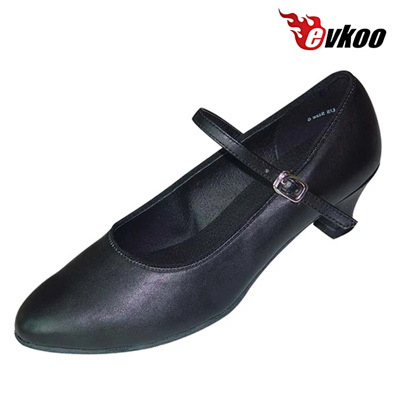 Evkoodance Black Khaki 5cm Low Heel Genuine Leather High Quality Low