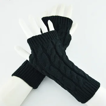 

Winter Hand Warmer Gloves Women Arm Crochet Knitting faux Wool Mitten Warm Fingerless Gloves