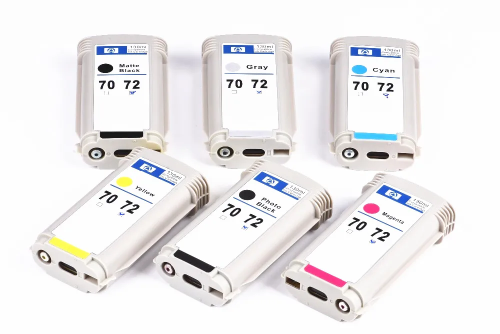 For HP 72 Compatible Ink Cartridge Full With 130ML For HP DesignJet T610 T770 T1100 T1100PS
