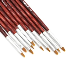 Профессиональный 6 шт Цвет красный УФ некоррозионная гелевая ручка для рисования Кисти для маникюра DIY инструмент для дизайна ногтей овальная градиентная кисть для рисования