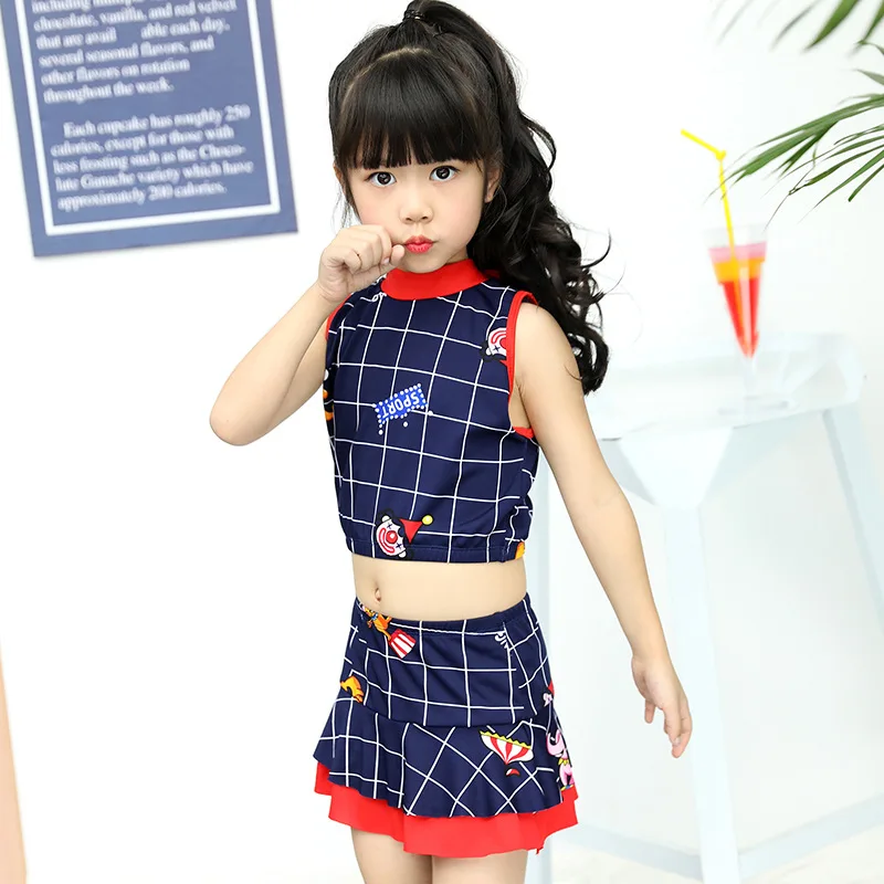 

Two-piece Girls swimming suit New Children's Swimwear Girls Skirt Swimsuit Girl Child Baby Cartoon Cute Swimsuit sw659