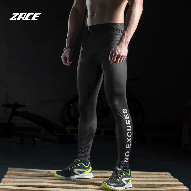 

ZRCE Running Tights Men Sports Leggings Sportswear Long Trousers Sport Pants Winter Fitness Compression pants Sexy Gym Slim