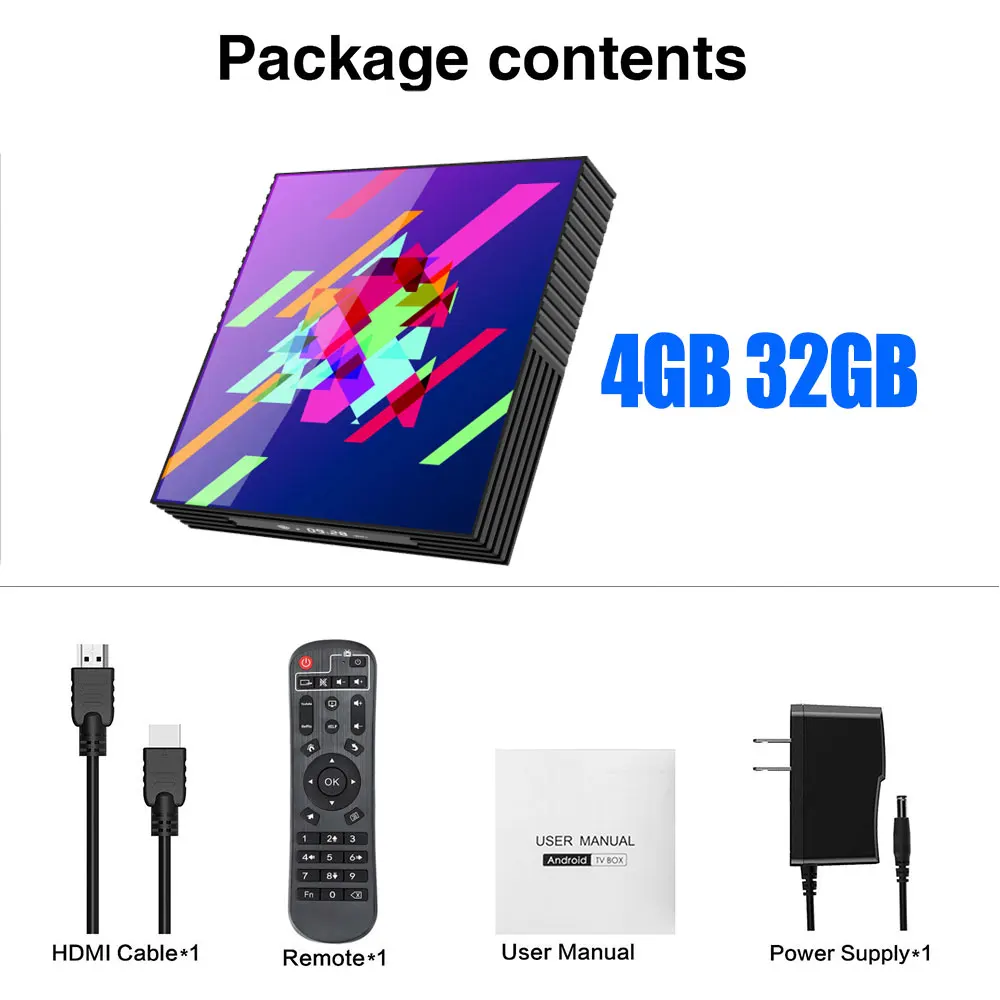 Android TV Box Rockchip 4GB 64GB 2.4/5.0G Dual BT WiFi 4K Google Play Youtube Smart TV Box Android 9.0 PK H96MAX RK3318 - Color: 4GB 32GB