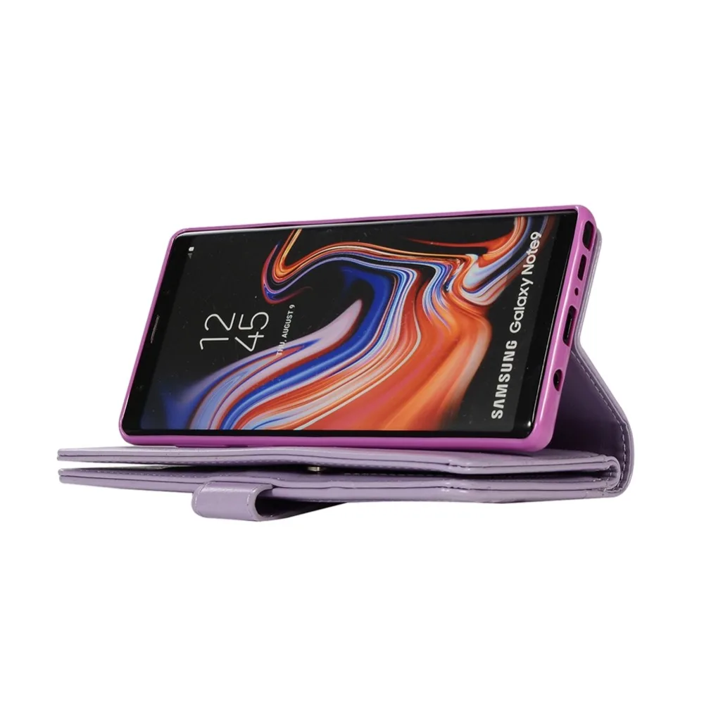 Для samsung Galaxy Note 8 Note 9 чехол роскошный блестящий кожаный флип Девять карт кошелек чехол для телефона для samsung Note 8 Note 9 чехол