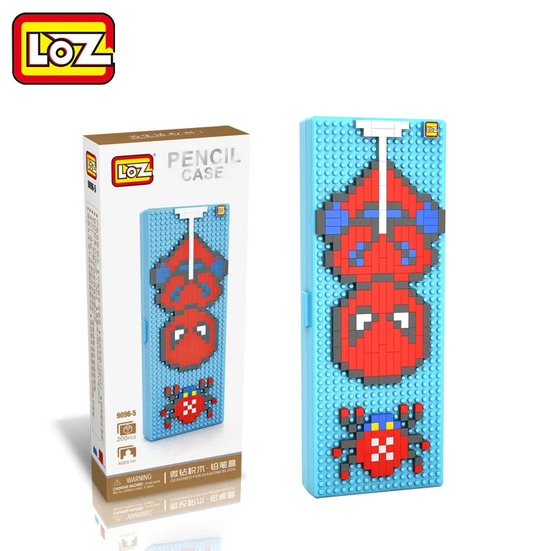 LOZ алмазные блоки пиксель пенал Чехол Коробка для школы коробка для хранения Супер Марио человек паук Строительные блоки LOZ набор 9096-1