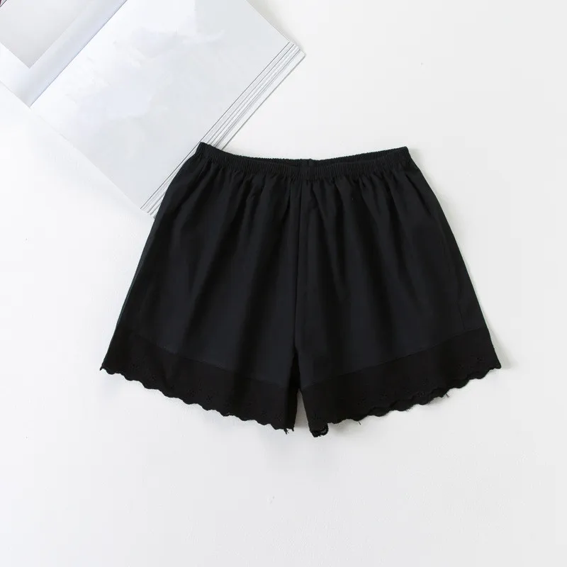 1 шт., летние женские тонкие хлопковые кружевные пляжные шорты, удобные, красивые, безопасные штаны, QLY9606 - Цвет: Black