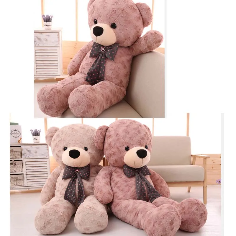 

70cm large teddy bear plush toy cute huge stuffed soft bear wear bowknot bear kids toy birthday gift for girlfriend