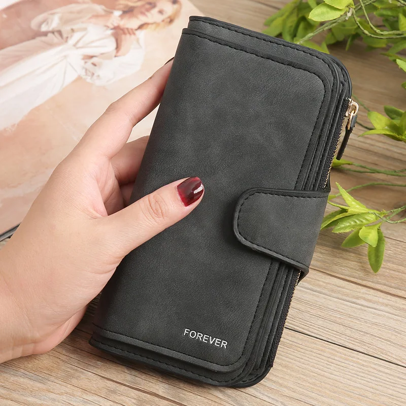 

CHALLEN Brand Women Wallet Lady Purses Long Female Wallet Scrub Leather High Quality Ladies Clutch Wallet Carteira Feminina