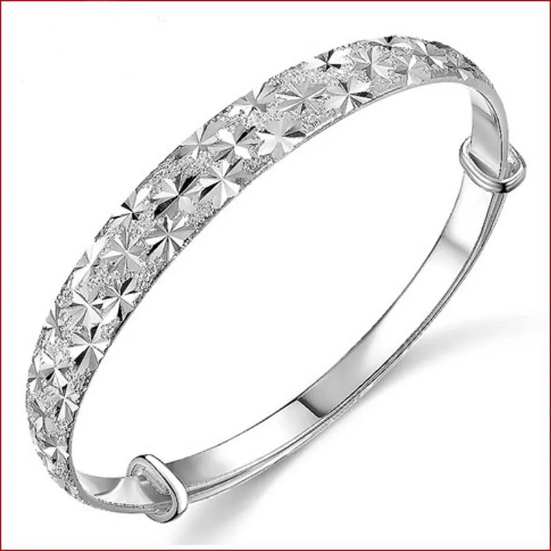 Pulseras Mujer Joyas de Plata 925 Sterling Silver Cuff Bangles Women