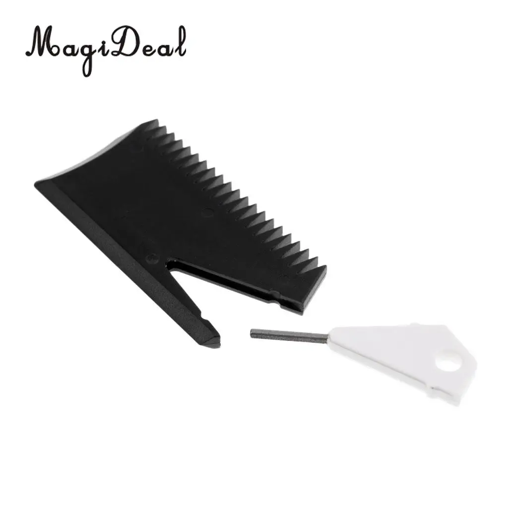 MagiDeal Plastic Surfboard Wax Comb SUP Surf Board Wax Remove Comb with Fin Key Black for Longboard Wakeboard Surfing Accessory