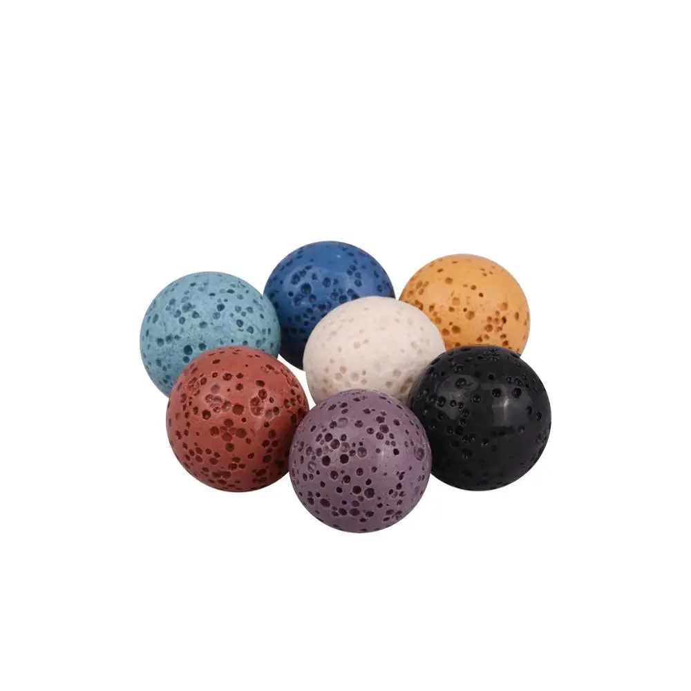 

EUDORA 12mm/14mm/16mm/18mm/20mm Volcanic Stone Ball Jewelry Accessories for Aromatherapy Lock Cage Necklace/Bangle/Earrings HF00