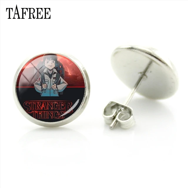 TAFREE Fashion Jewelry American Thriller TV Series Stranger Things Sliver Stud Earrings Women Party Decorations Earrings QF118 QF132