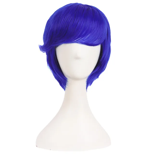 Buy Short Curly Cosplay Wig Men's Pink 10" Natural Synthetic Hair Heat