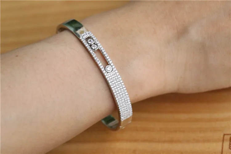 

Famous Soild 925 Sterling Silver Bracelet Bangles For Women Mirco AAAA Cubic Zircons Bracelets pulseiras para as mulheres