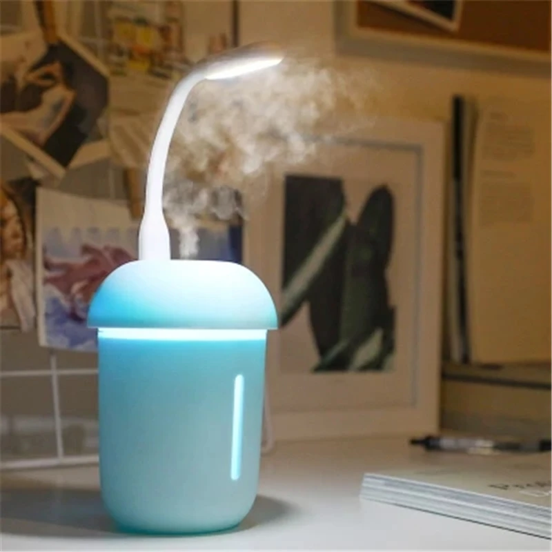 

Mini Cool Mist Humidifier 200ML Auto Shut Off Portable Air Diffuser with USB Fan and LED Light for Home Office Car